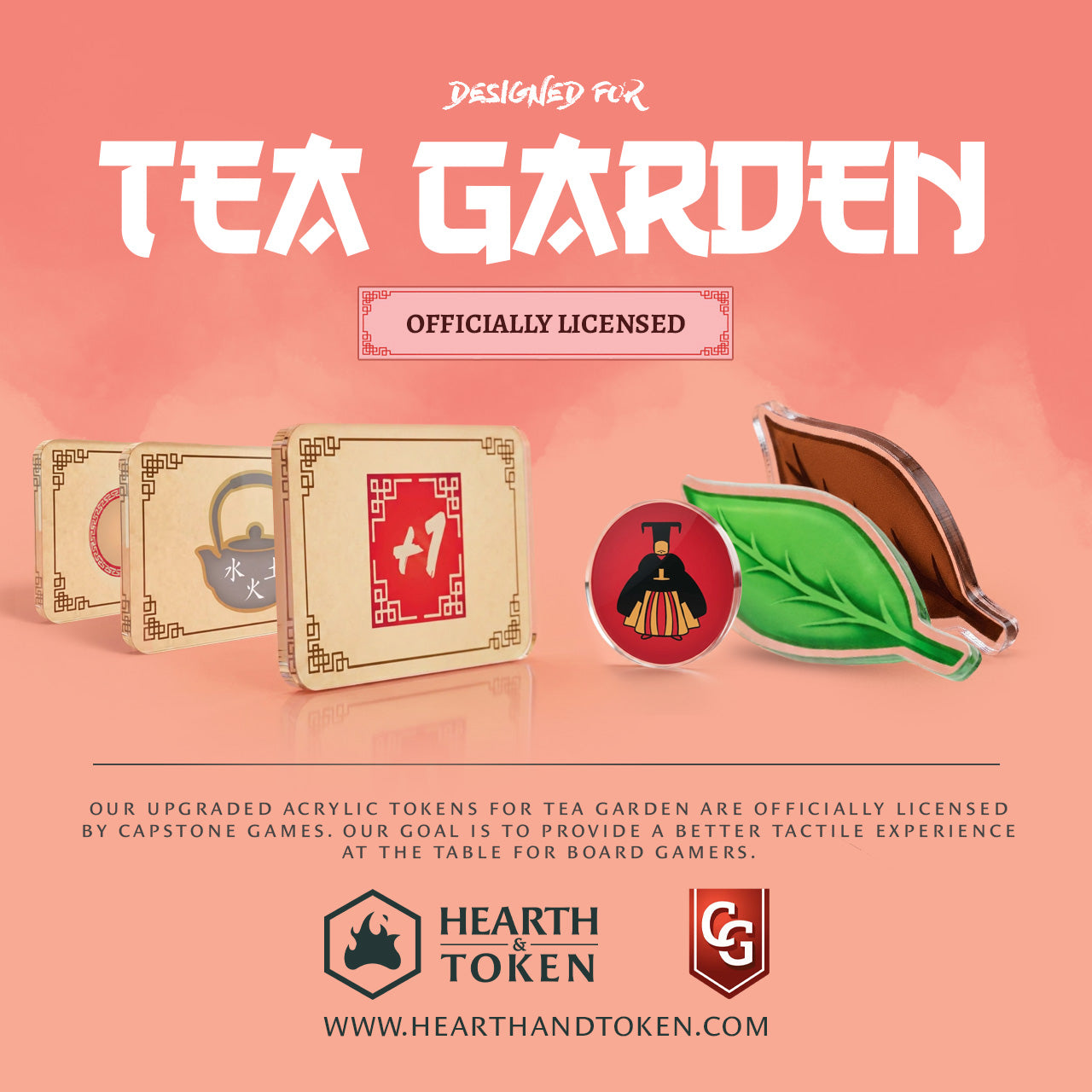 Tea Garden Token Bundle | Acrylic Game Tokens | Official Capstone Product