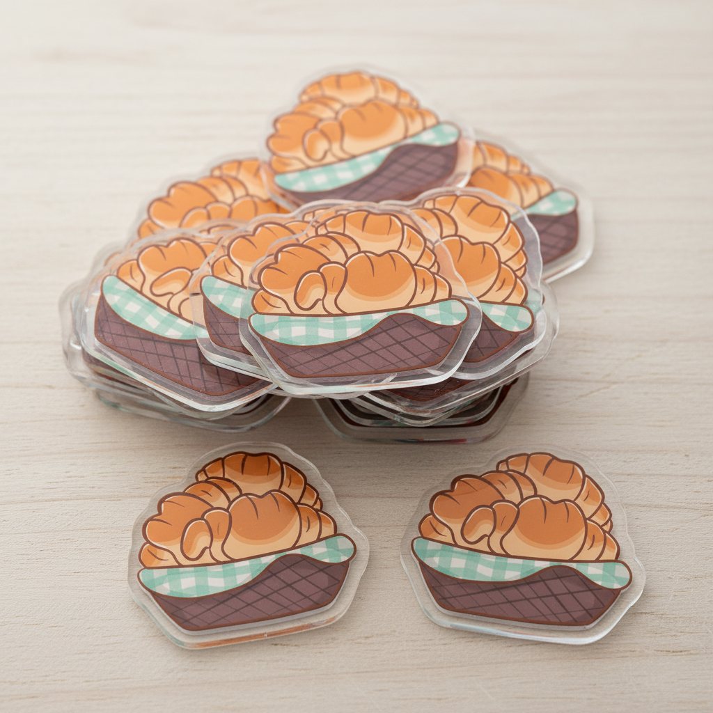 Bread Croissant Token | Acrylic Game Tokens – 0.75" | Double-Sided Print