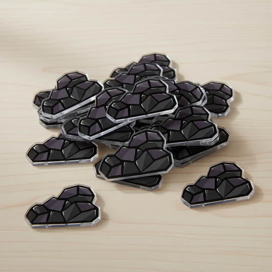 Coal Token | Acrylic Game Tokens – 0.75" | Double-Sided Print