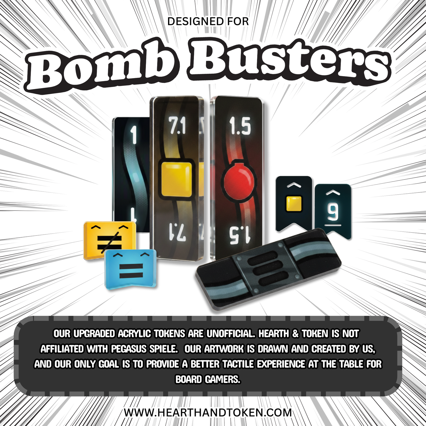 [COMING SOON] Bomb Busters Bundle | Acrylic Game Tokens