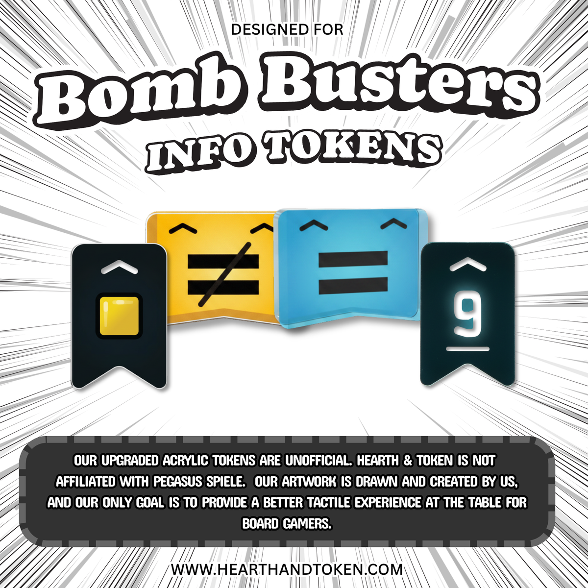 Bomb Busters Info Token Bundle | Acrylic Game Tokens