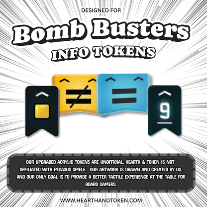 Bomb Busters Info Token Bundle | Acrylic Game Tokens