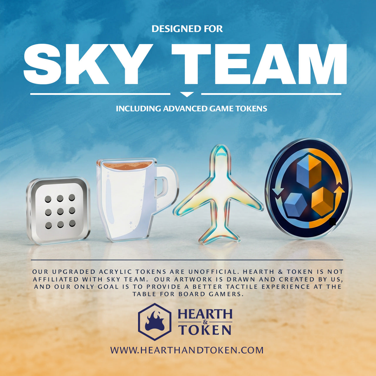 Sky Team Token Bundle | Acrylic Game Tokens