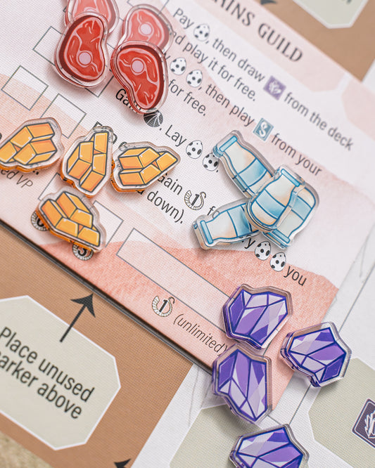 [BACKORDERED] Wyrmspan Bundle Tokens | Acrylic Game Tokens – 0.75" | Double-Sided Print