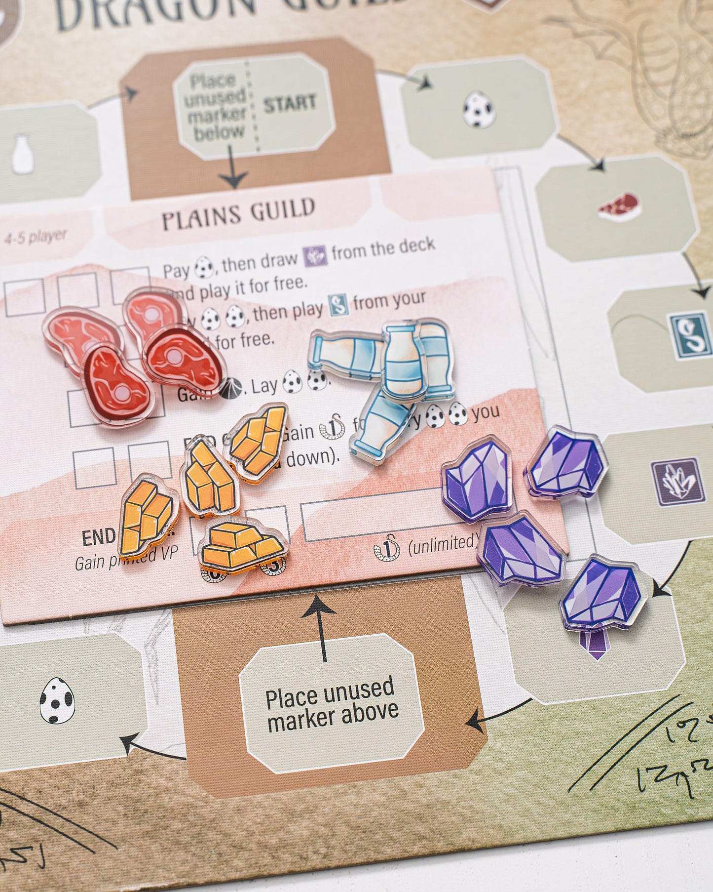 Wyrmspan Bundle Tokens | Acrylic Game Tokens – 0.75" | Double-Sided Print