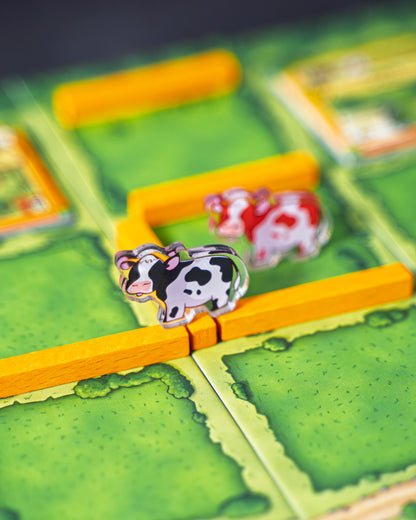 Black and White Cow Token | Acrylic Game Tokens – 0.75" | Double-Sided Print