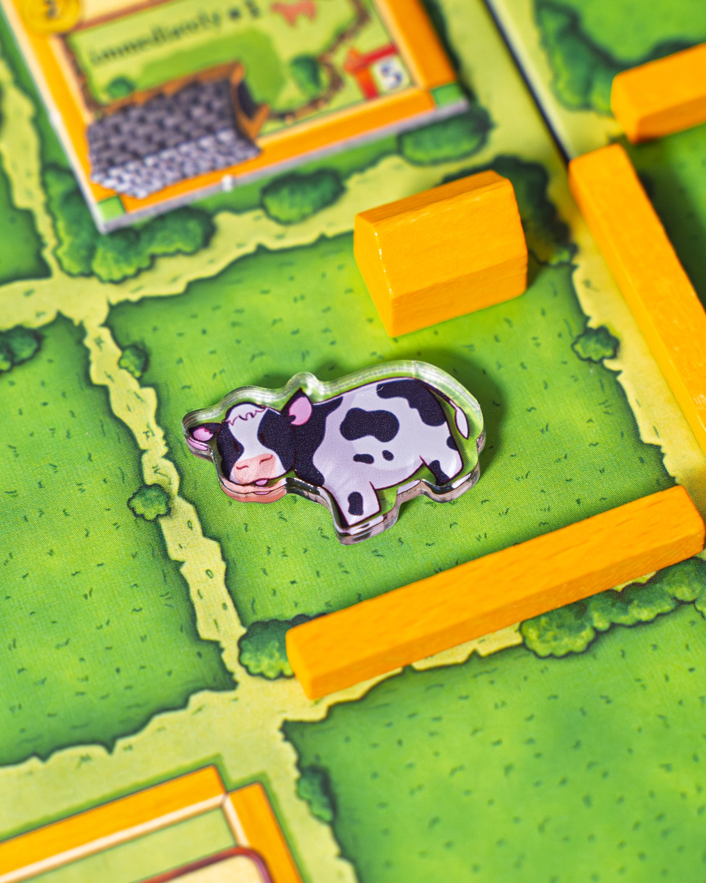 Black and White Cow Token | Acrylic Game Tokens – 0.75" | Double-Sided Print