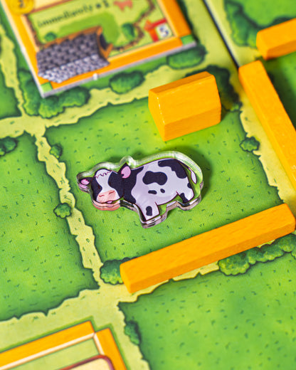 Black and White Cow Token | Acrylic Game Tokens – 0.75" | Double-Sided Print