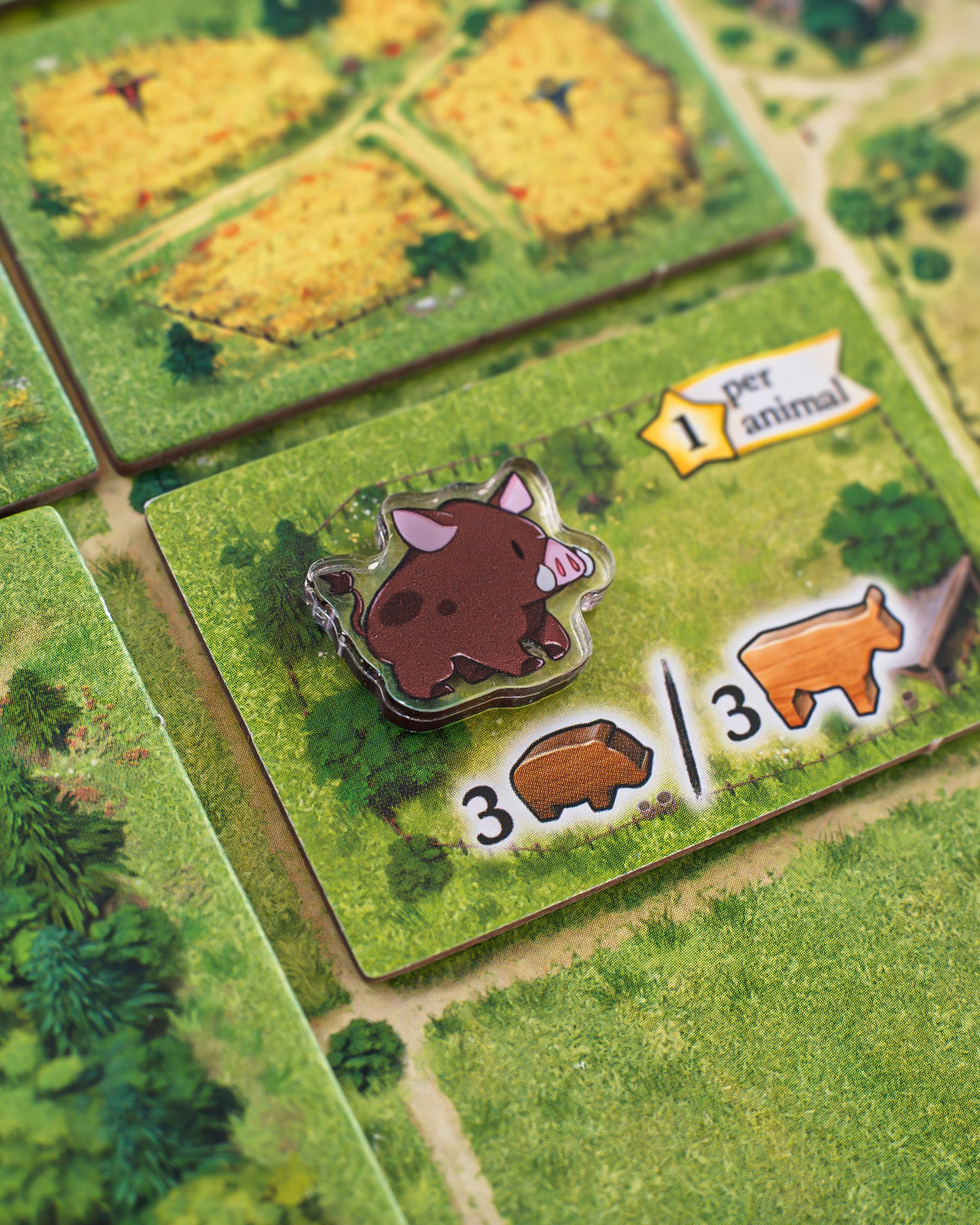 Boar Token | Acrylic Game Tokens – 0.75" | Double-Sided Print