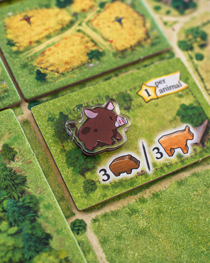 Boar Token | Acrylic Game Tokens – 0.75" | Double-Sided Print