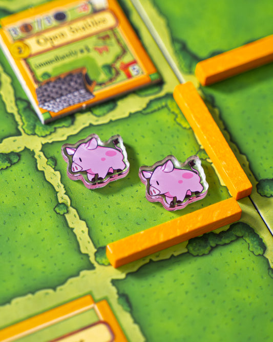 Pig Token | Acrylic Game Tokens – 0.75" | Double-Sided Print