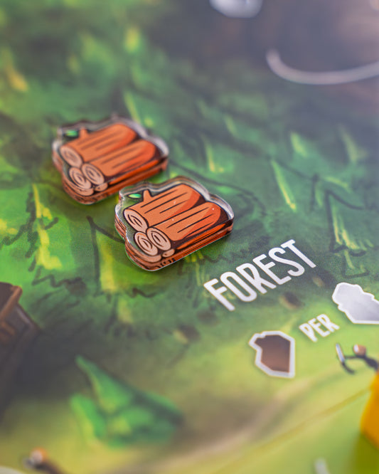 Wood Token | Acrylic Game Tokens – 0.75" | Double-Sided Print