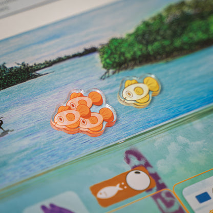 Fish School Token | Acrylic Game Tokens – 0.75" | Double-Sided Print