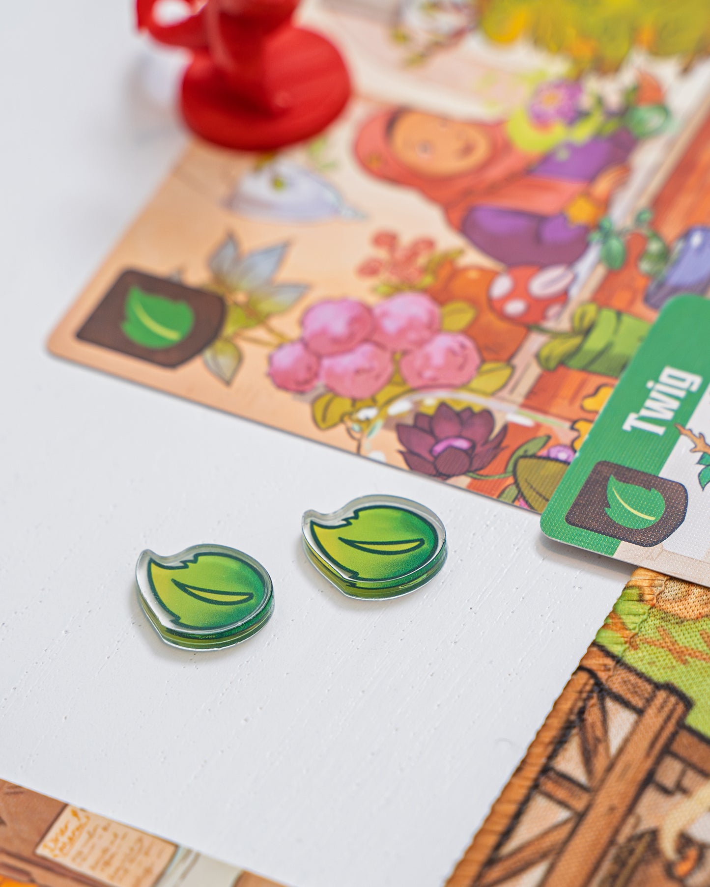 Leaf Token | Acrylic Game Tokens – 0.75" | Double-Sided Print