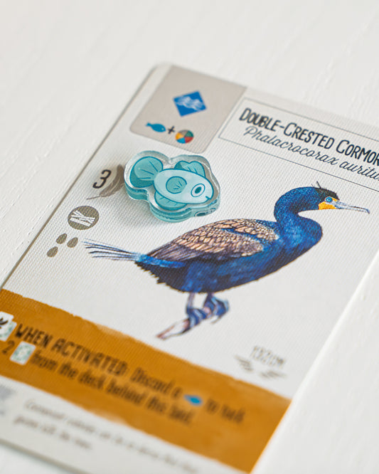 Fish Teal Token | Acrylic Game Tokens – 0.75" | Double-Sided Print