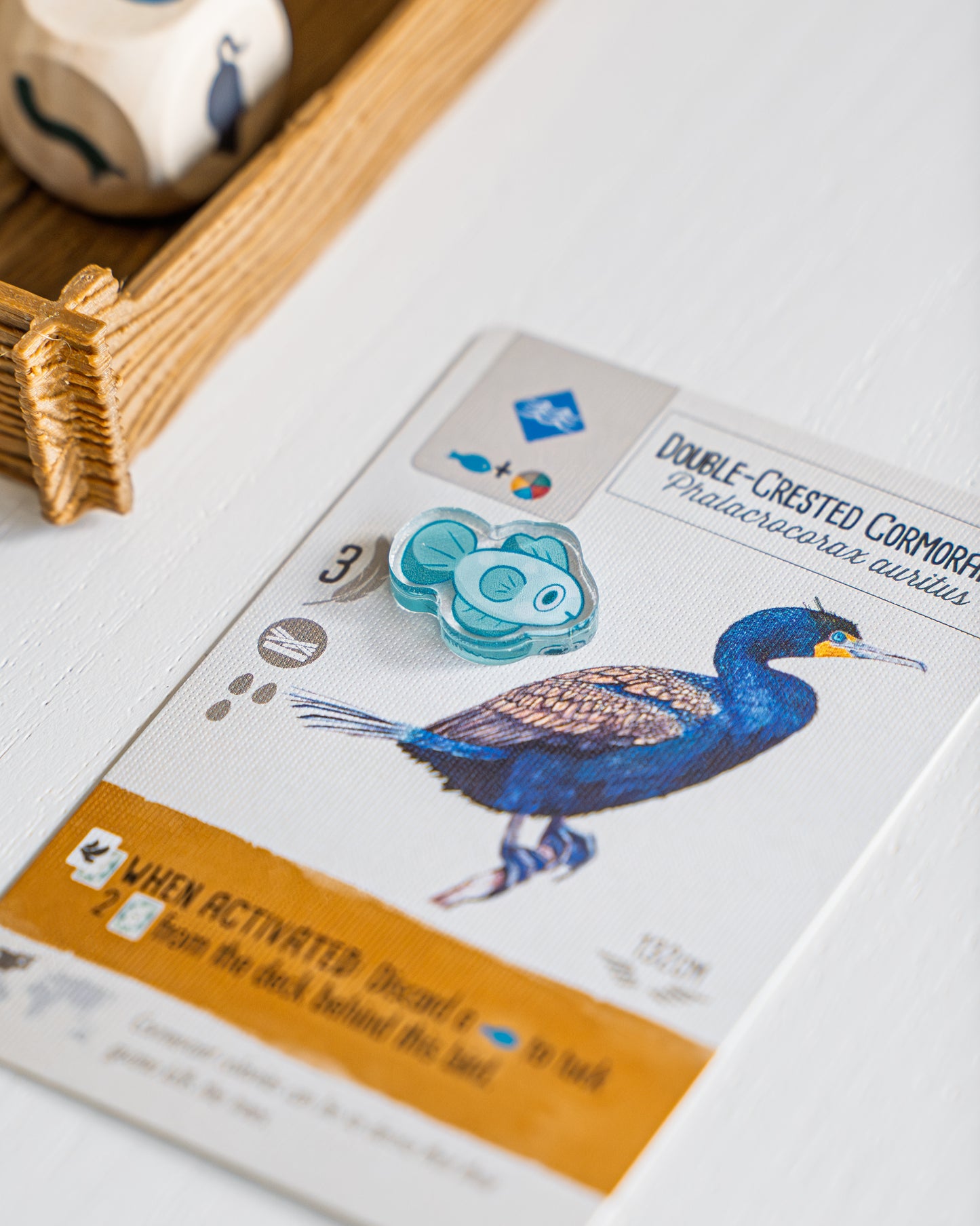 Fish Teal Token | Acrylic Game Tokens – 0.75" | Double-Sided Print