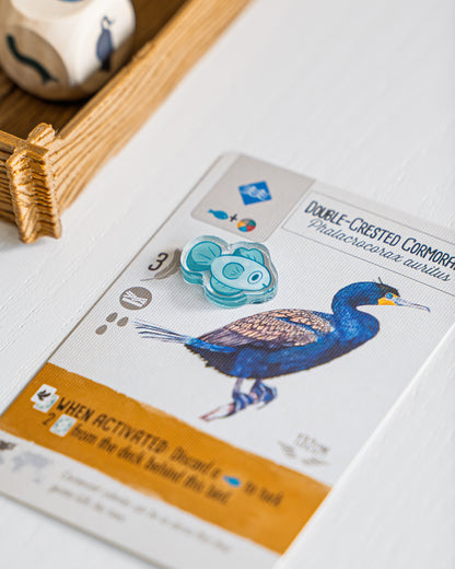 Fish Teal Token | Acrylic Game Tokens – 0.75" | Double-Sided Print