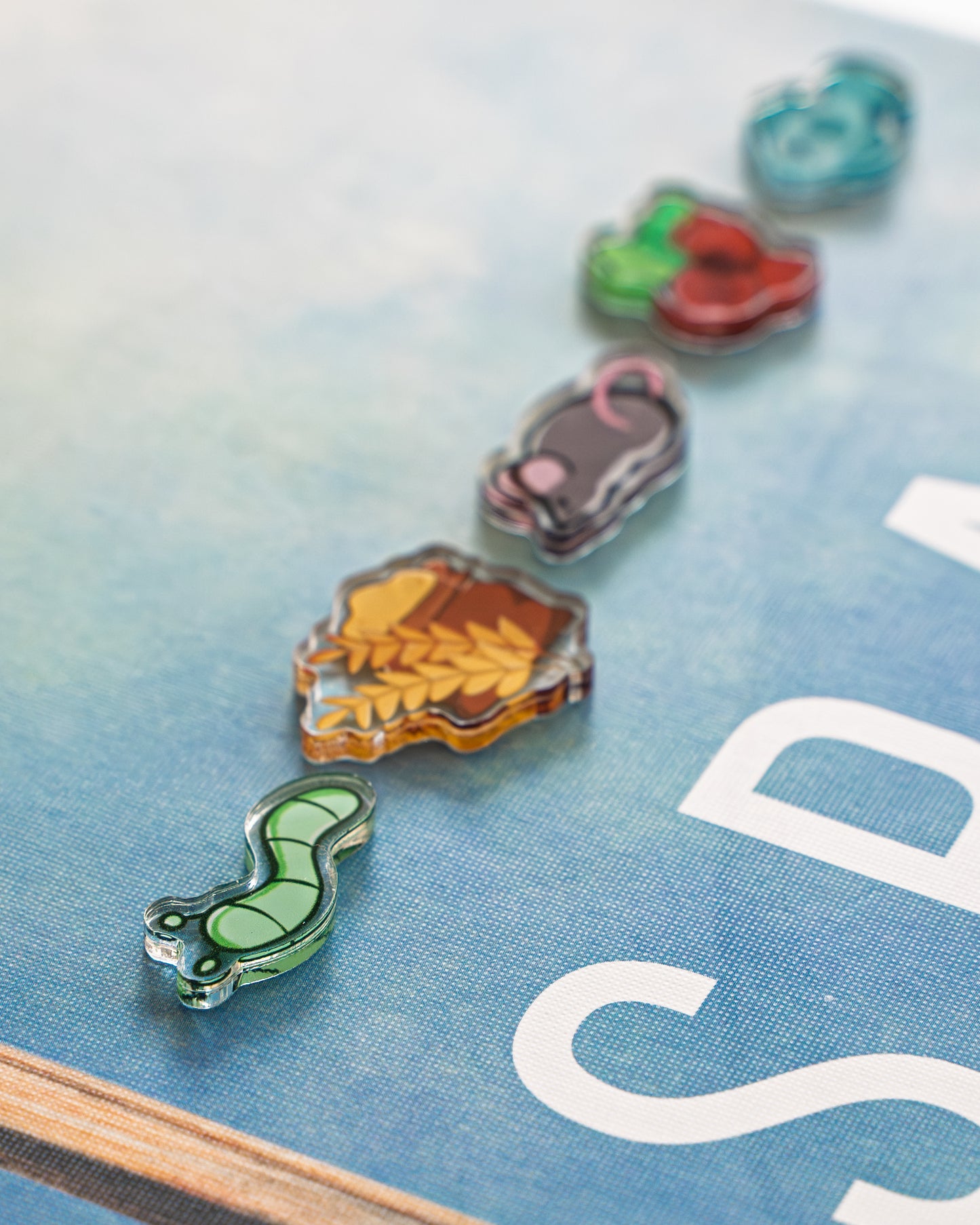 Worm Token | Acrylic Game Tokens – 0.75" | Double-Sided Print