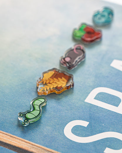 Worm Token | Acrylic Game Tokens – 0.75" | Double-Sided Print