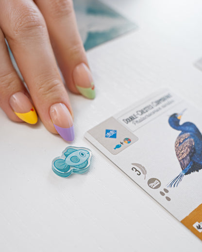 Fish Teal Token | Acrylic Game Tokens – 0.75" | Double-Sided Print