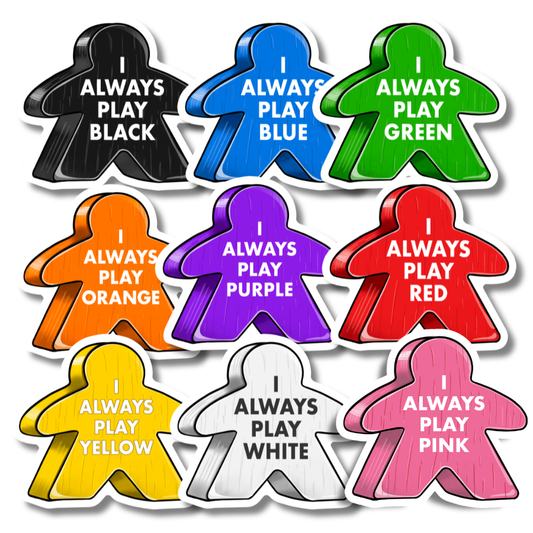 Meeple Sticker | I Always Play Colors | Waterproof & UV Proof