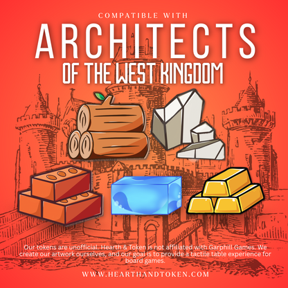 Architects of the West Kingdom Compatible Token Bundle | Acrylic Game Tokens