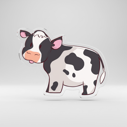 Black and White Cow Token | Acrylic Game Tokens – 0.75" | Double-Sided Print