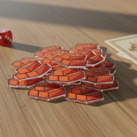 Brick Token | Acrylic Game Tokens – 0.75" | Double-Sided Print