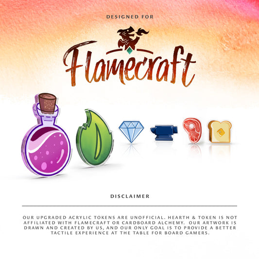 Flamecraft Bundle Tokens | Acrylic Game Tokens – 0.75" | Double-Sided Print
