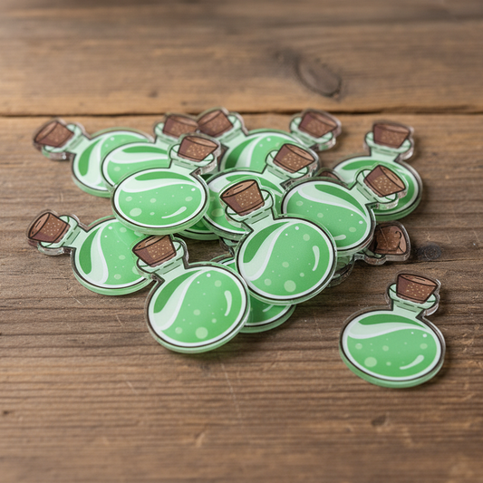 Potion Green Token | Acrylic Game Tokens – 0.75" | Double-Sided Print