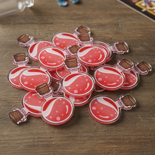Potion Red Token | Acrylic Game Tokens – 0.75" | Double-Sided Print