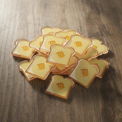 Toast Token | Acrylic Game Tokens – 0.75" | Double-Sided Print