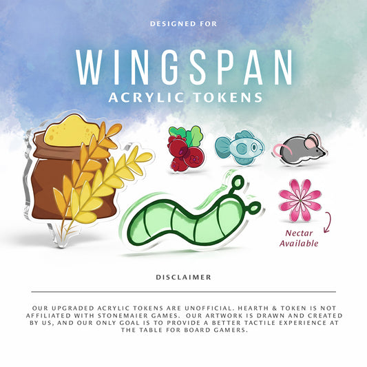 Wingspan Bundle Tokens | Acrylic Game Tokens – 0.75" | Double-Sided Print