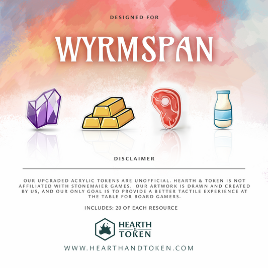 Wyrmspan Bundle Tokens | Acrylic Game Tokens – 0.75" | Double-Sided Print